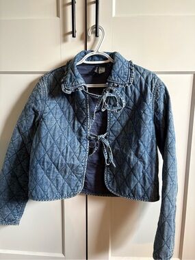 H&M Quilted Jacket in Denim Blue